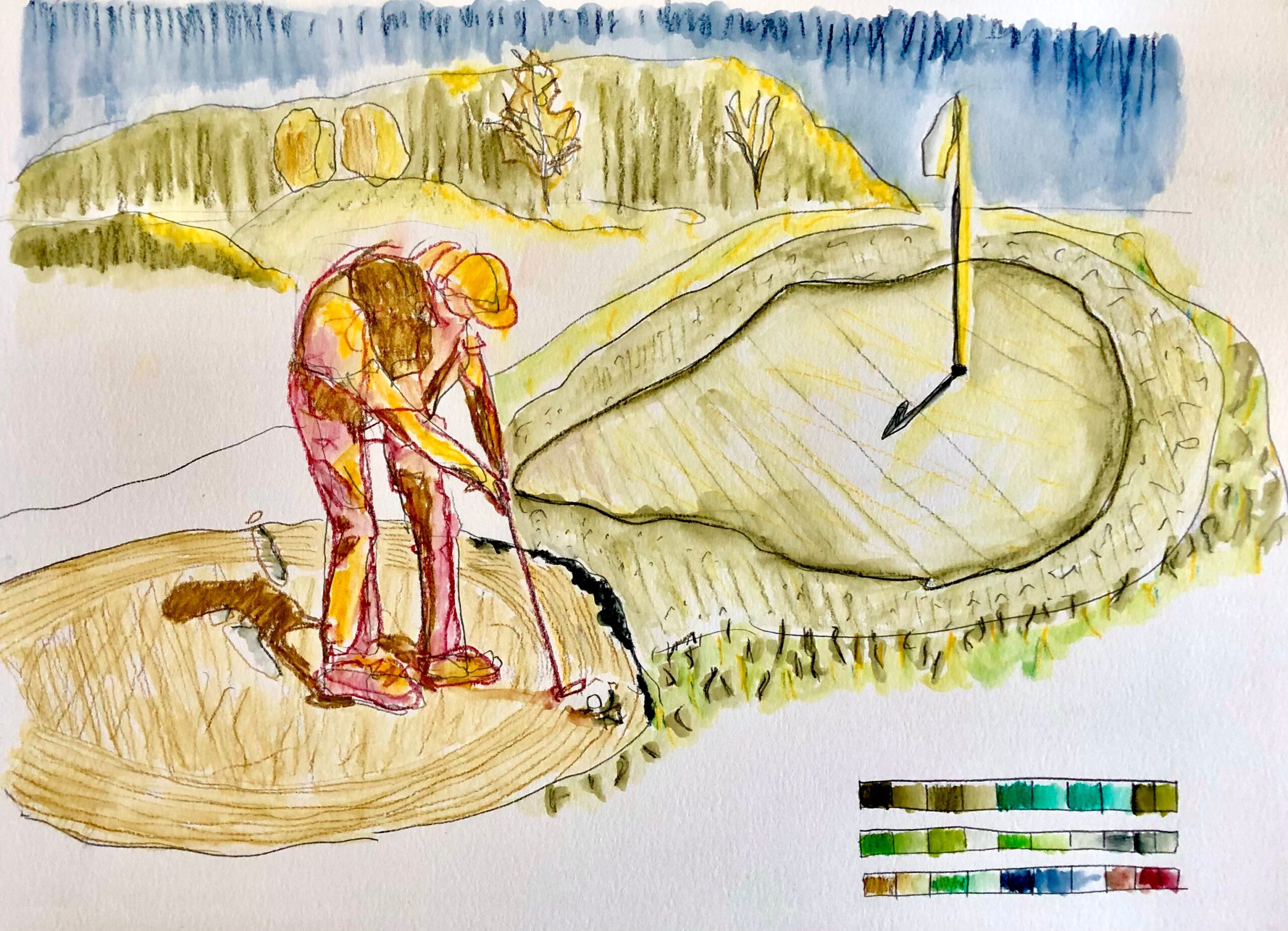 Putting from a Sand Trap (Image by Author)