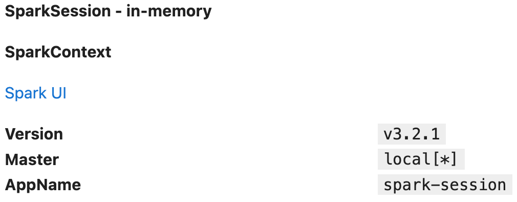 Image 1 - Contents of the spark variable (image by author)