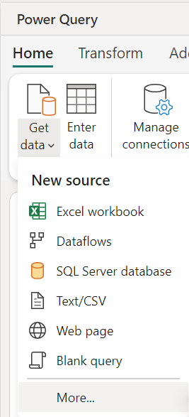 Fig. 2 - Choosing a data source. Image by author.